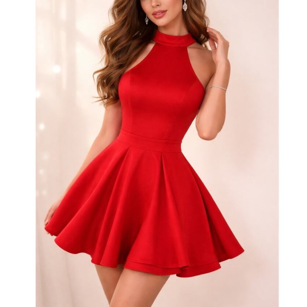 Lulus Elegant Red skater Dress